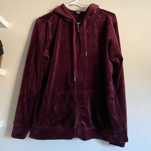 Velvet zip up
